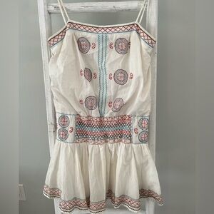 BCBG Maxazria boho embroidered tiered peasant prairie sundress small